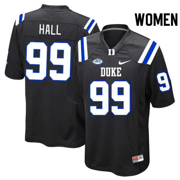 Women #99 Aaron Hall Duke Blue Devils College Football Jerseys Stitched-Black